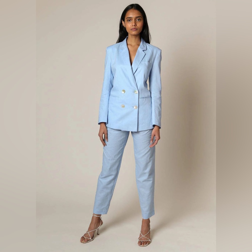 Rachel Antonoff Light Blue Double-Breasted Blazer